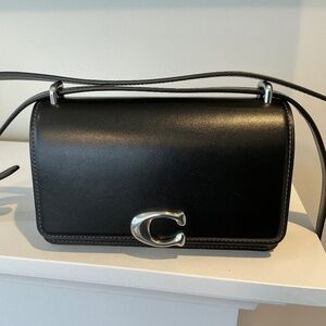 COACH Bandit Luxe Crossbody Bag in Black Refined Calf Leather
